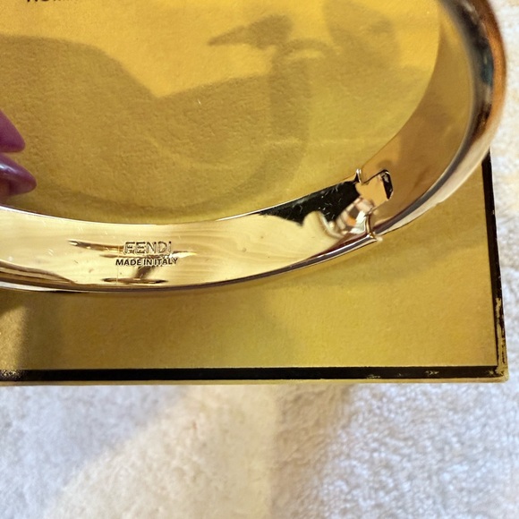 Fendi Gold Charm Key Bangle Bracelet - Picture 5 of 7